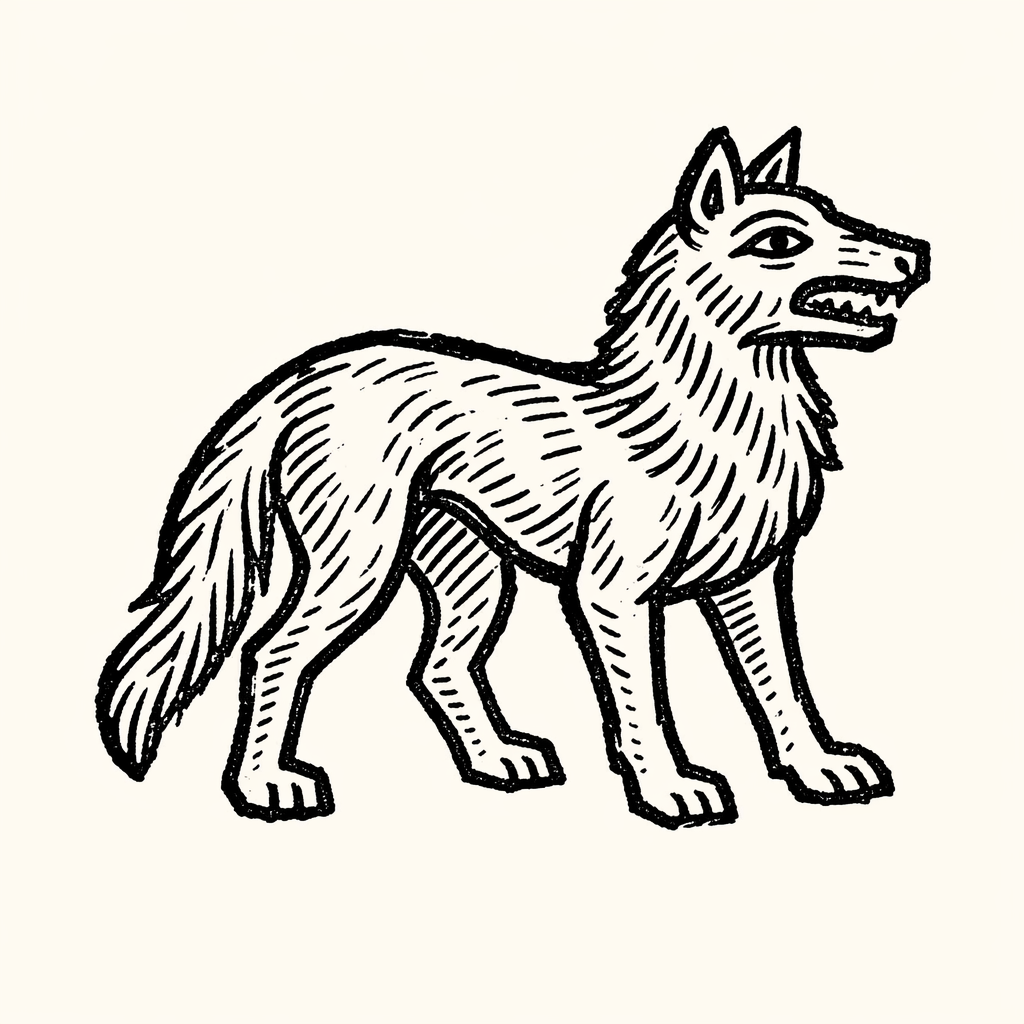 Woodcut of Wolf